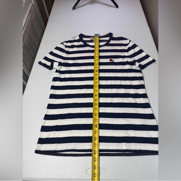 Burberry Signature Logo Striped T-Shirt - White T-Shirts, Clothing Sz L USED - Picture 8 of 9